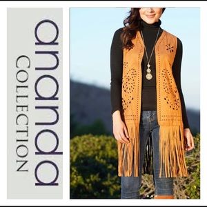 FRINGE-TRIM OPEN VEST